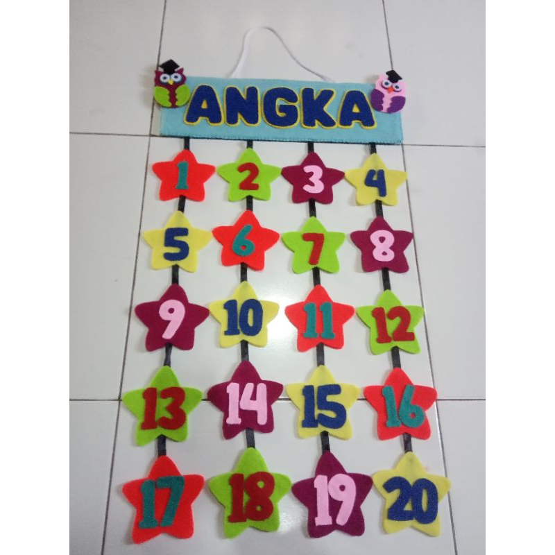 

hiasan dinding mengenal angka 1-20 / hiasan kelas/gantungan dinding/ hiasan dinding Bintang