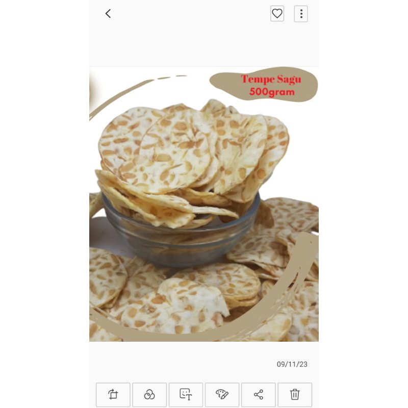 

Tempe keripik sagu 1 kg Rp 35000