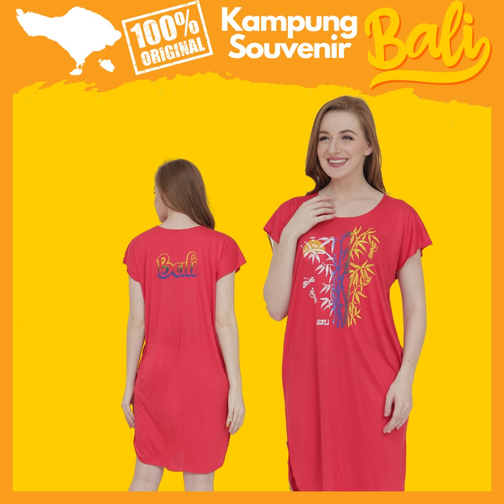 PAKET USAHA 5 Pcs Daster Midi Wanita Bali Bambu Rayon Adem Jumbo Baju Tidur Oleh Oleh Khas Bali