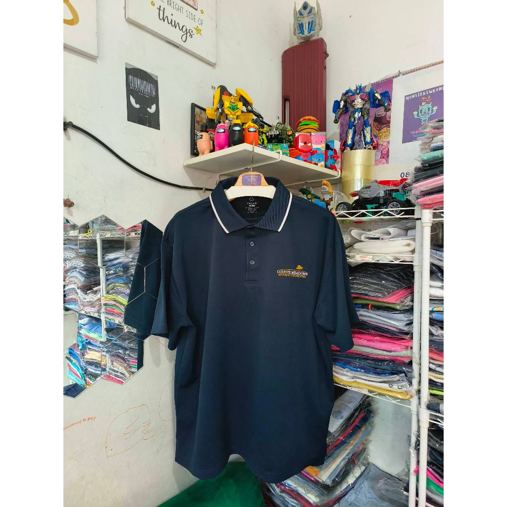 Kaos Polo Edwards Biru Dongker Small Logo