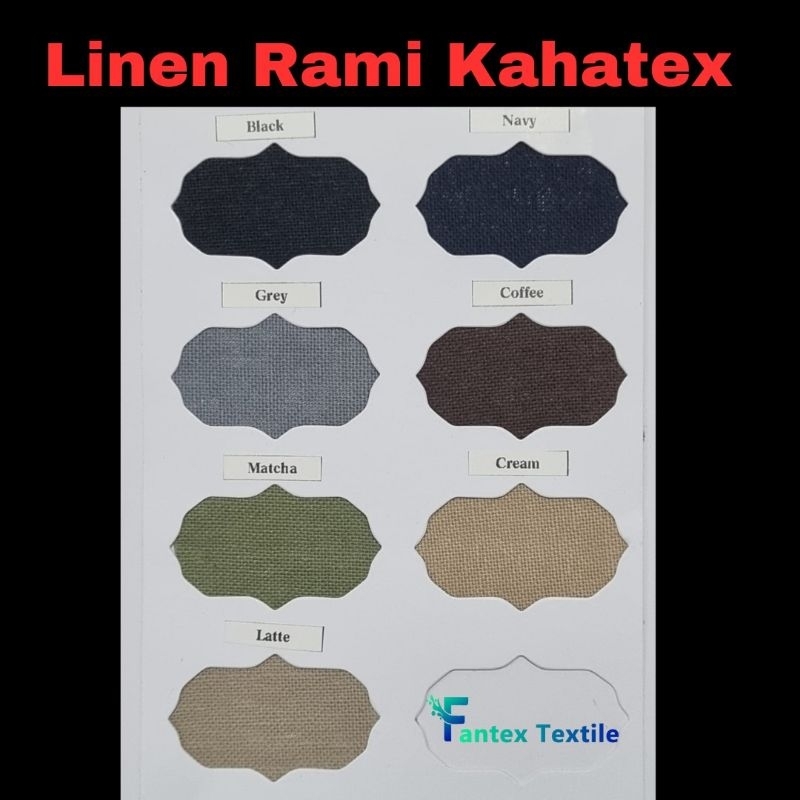 (HARGA PER 50 CM) Bahan Kain Linen Rami Kahatex Eceran Lebar 150cm
