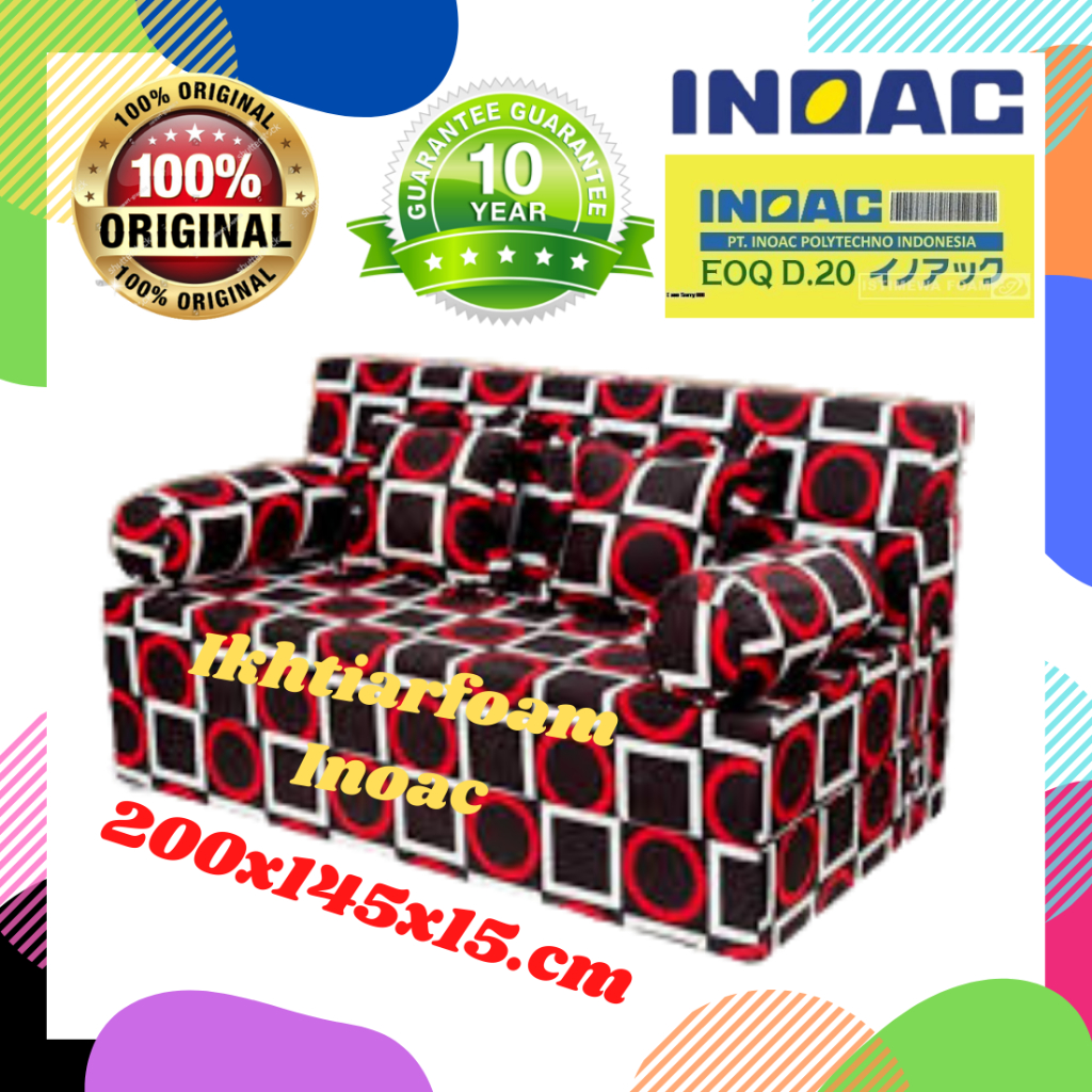 Sofa Bed INOAC atau SofaBed no3 TEBAL 15cm Ukuran 200X145X15cm inoac EOQ YELLOW D20 multifungsi 3in1