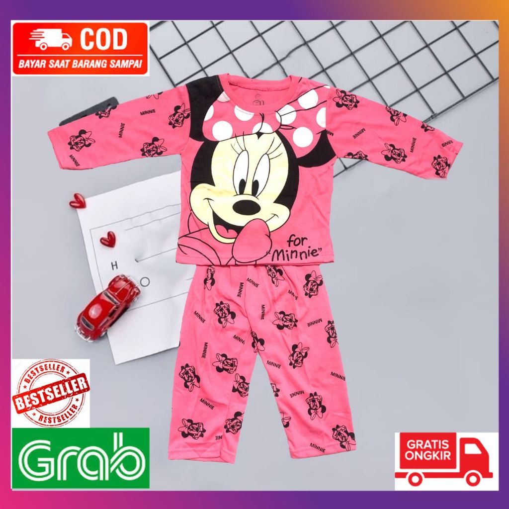 Setelan Kaos Anak Perempuani / Baju Setelan Kaos Anak  Cewek Lengan Panjang Size 1-10
