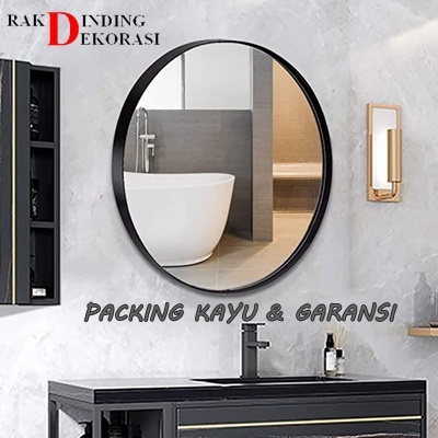 Cermin Dinding Aesthetic Bulat Lis PVC Cermin Tempel Cermin Rias Cermin Gantung Cermin Bundar Cermin