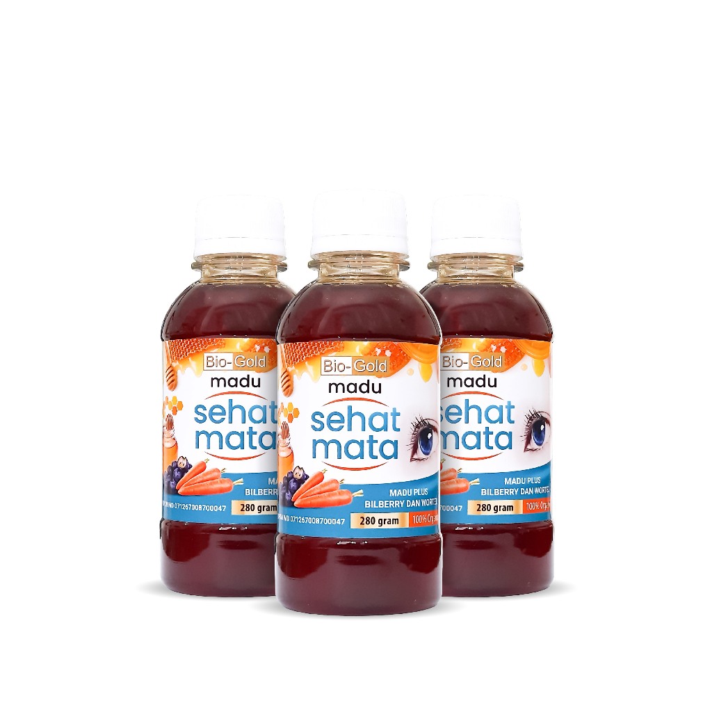 

[PAKET 3 BOTOL] Madu Sehat Mata Bio Gold Sehat Mata Ekstrak Bilberry Dan Wortel Madu Sehat Mata