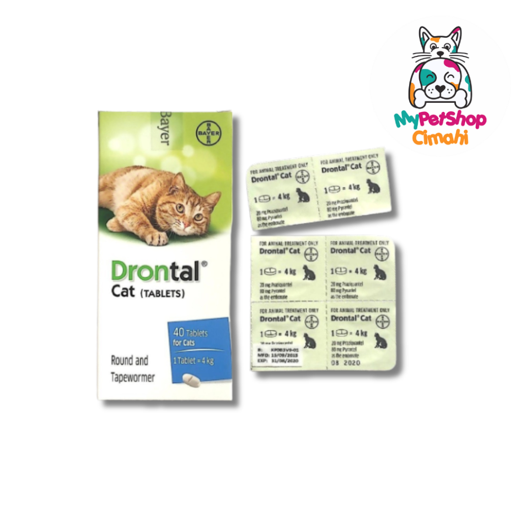 Drontal Cat Asli Obat Cacing Kucing Tablet