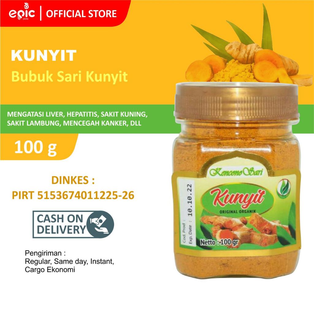 

Epicpicks Kunyit Bubuk Serbuk Asli Kencono Sari 100 gr