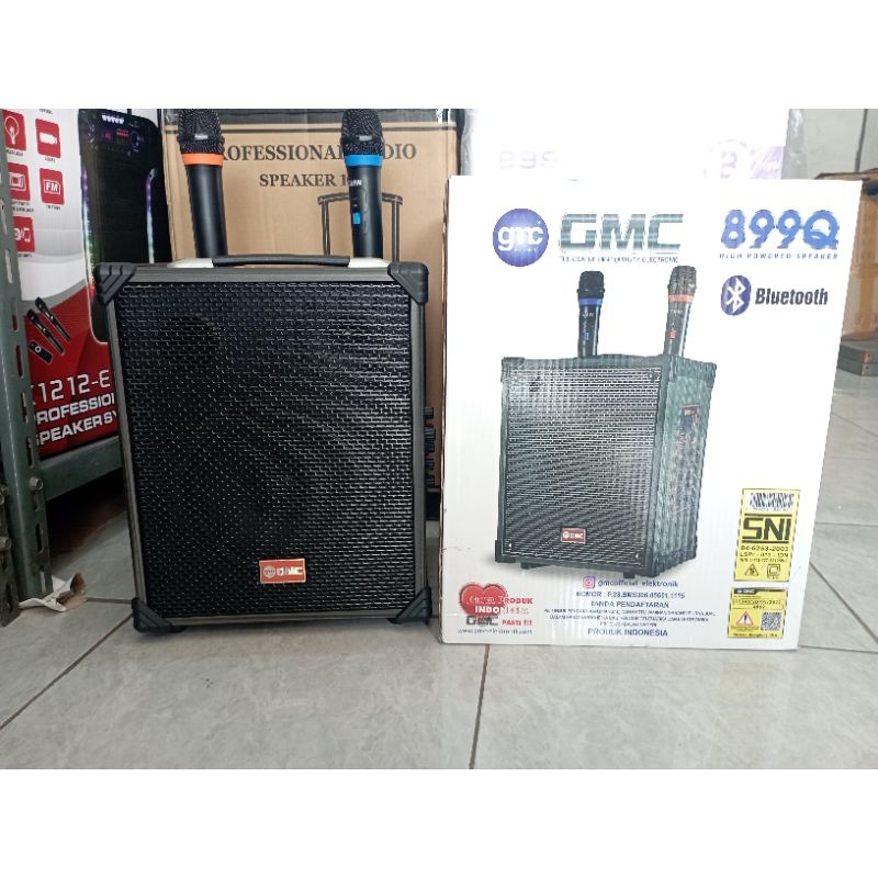 GMC 899Q Bluetooth Speaker Portable Karaoke 2 Mic Wireless