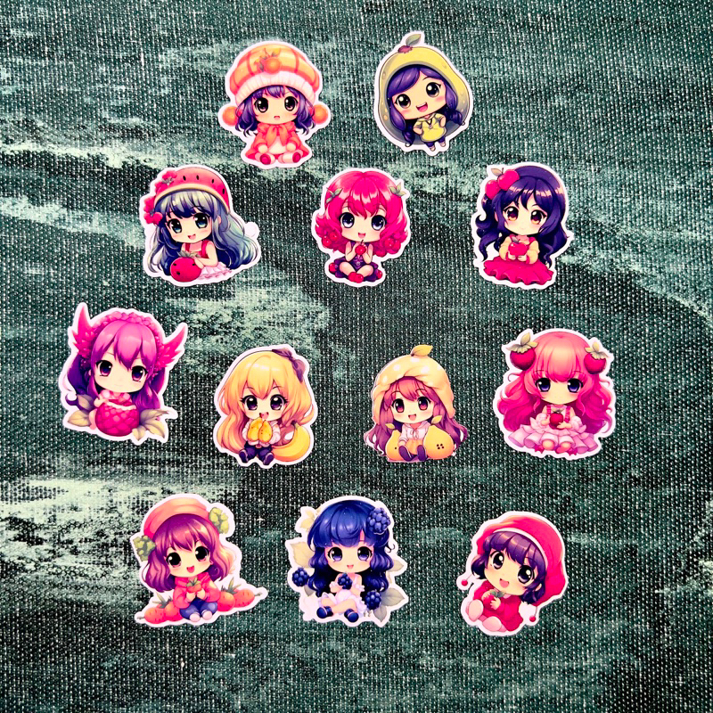 

STIKERKUN.ID CUTTING STICKER STIKER ANTI AIR EDISI GADIS BUAH ANIME ( 12 PCS ) / STIKER CUSTOM JURNALING DEKORASI DIARI MURAH / CETAK STIKER SOUVENIR LUCU VIRAL STIKER AESTHETIC STIKER DINDING STIKER LUCU STIKER HELM