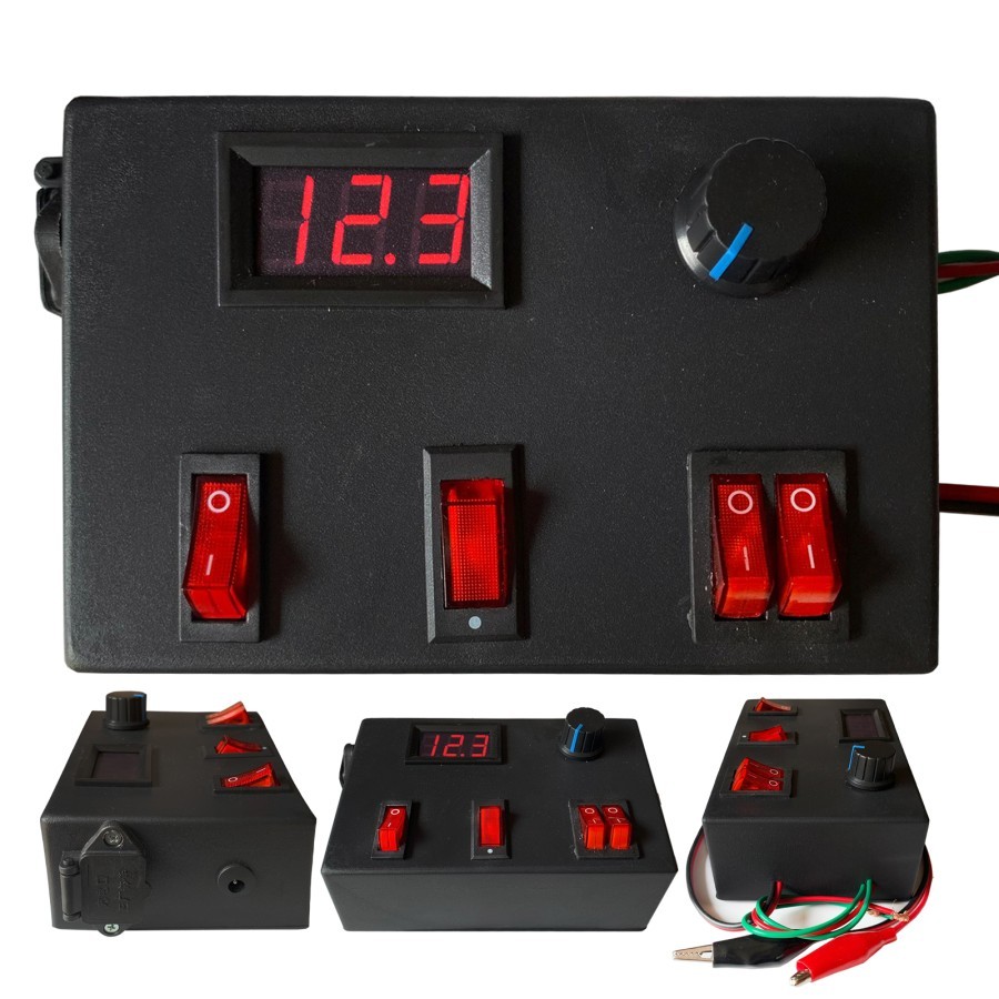 Potensio Box C21 - 20A lengkap dengan Voltmeter digital