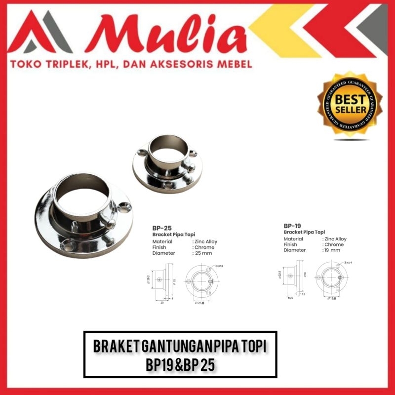 Braket Pipa Bulat Topi 1" Braket Pipa BP Huben