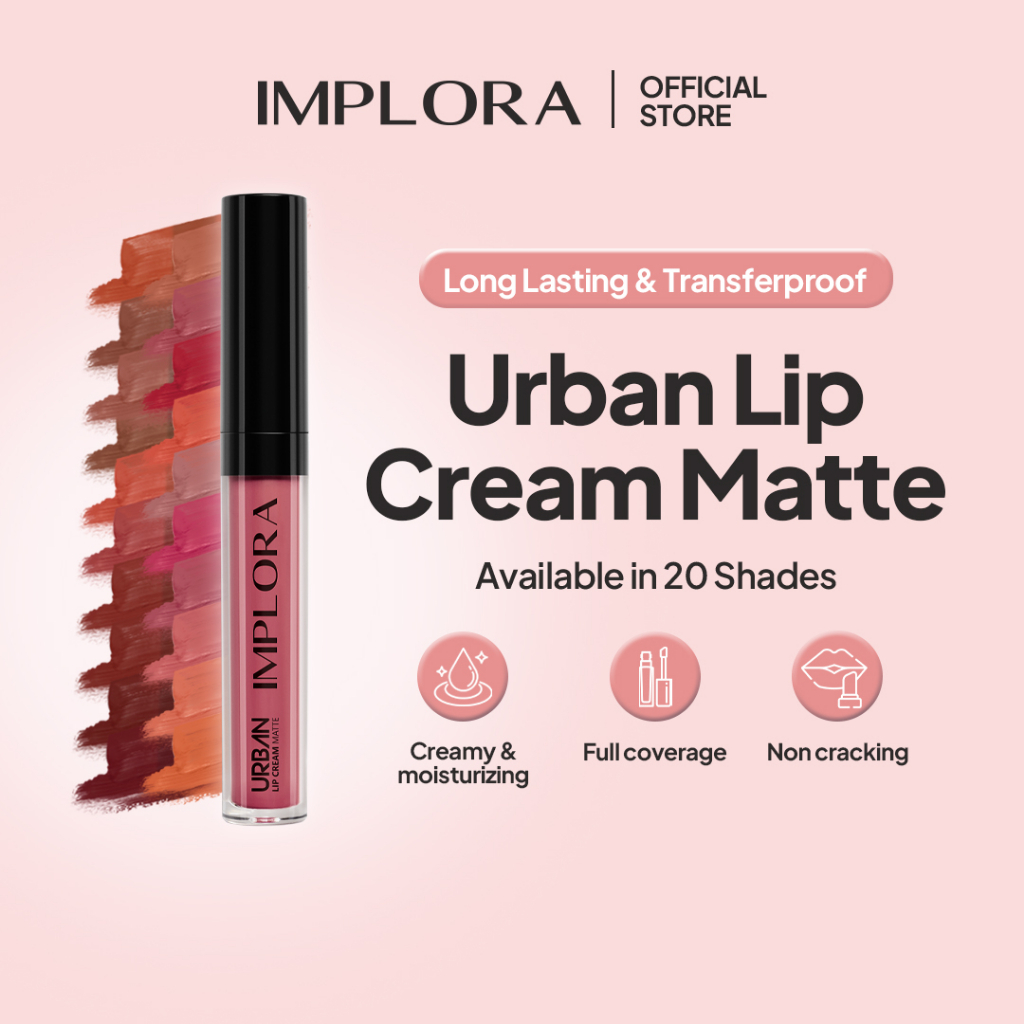 Implora  Urban Lip Cream Matte Lengkap 20 Warna Original BPOM 2,9gr