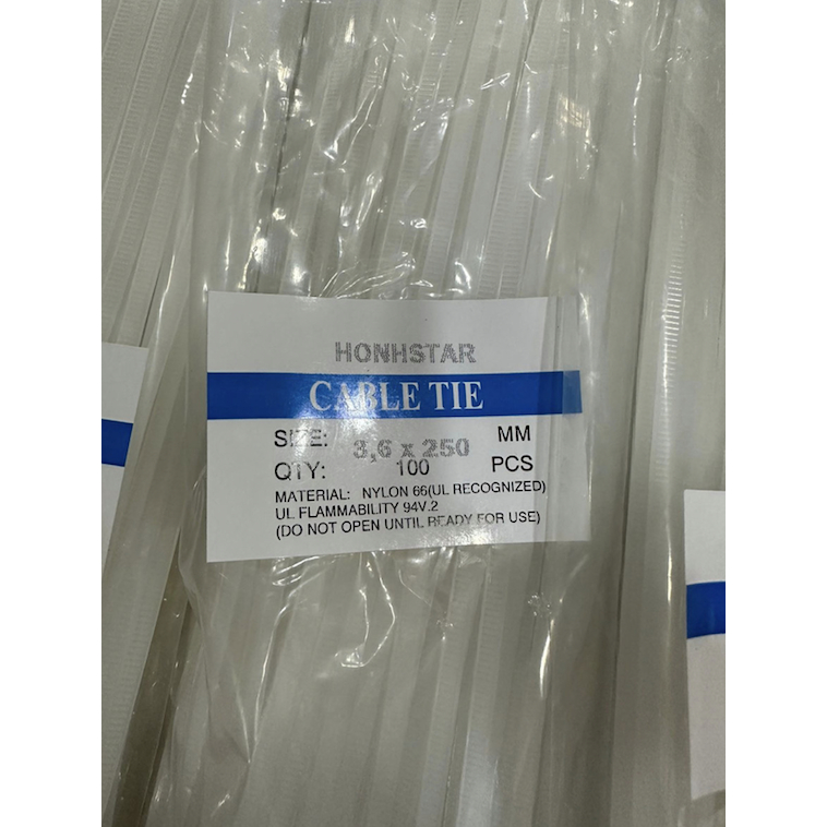 

Kabel Ties Tali Ripet putih Ties 3,6 x 250 mm 25 cm 1 pack - 100 pcs