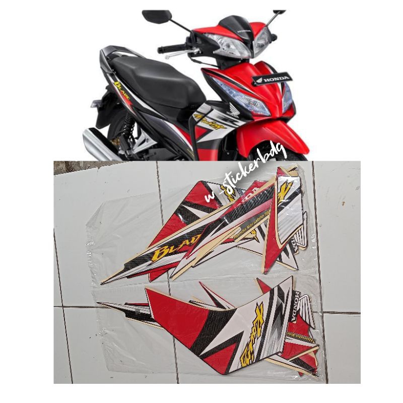 Striping Lis Bodi Honda Blade R 2013 Merah Hitam