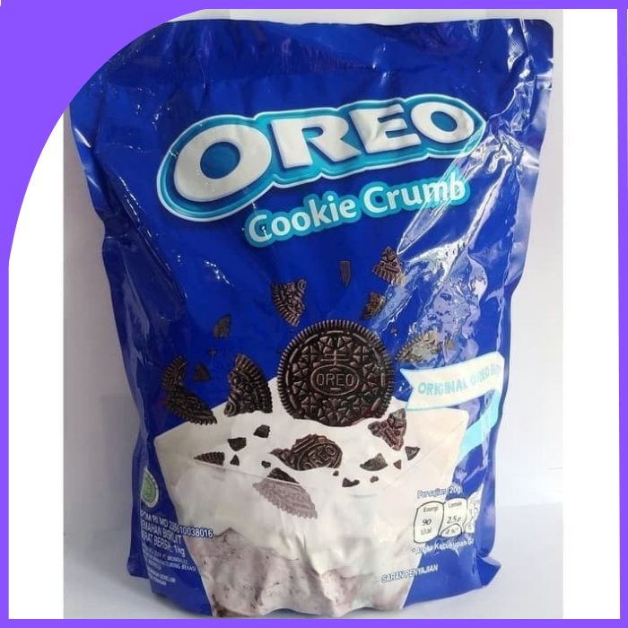 

OREO COOKIE CRUMB 1 KG / REMAHAN OREO / ORIGINAL OREO COOKIE CRUMB / BENTUK REMUK KASAR MONDELEZ