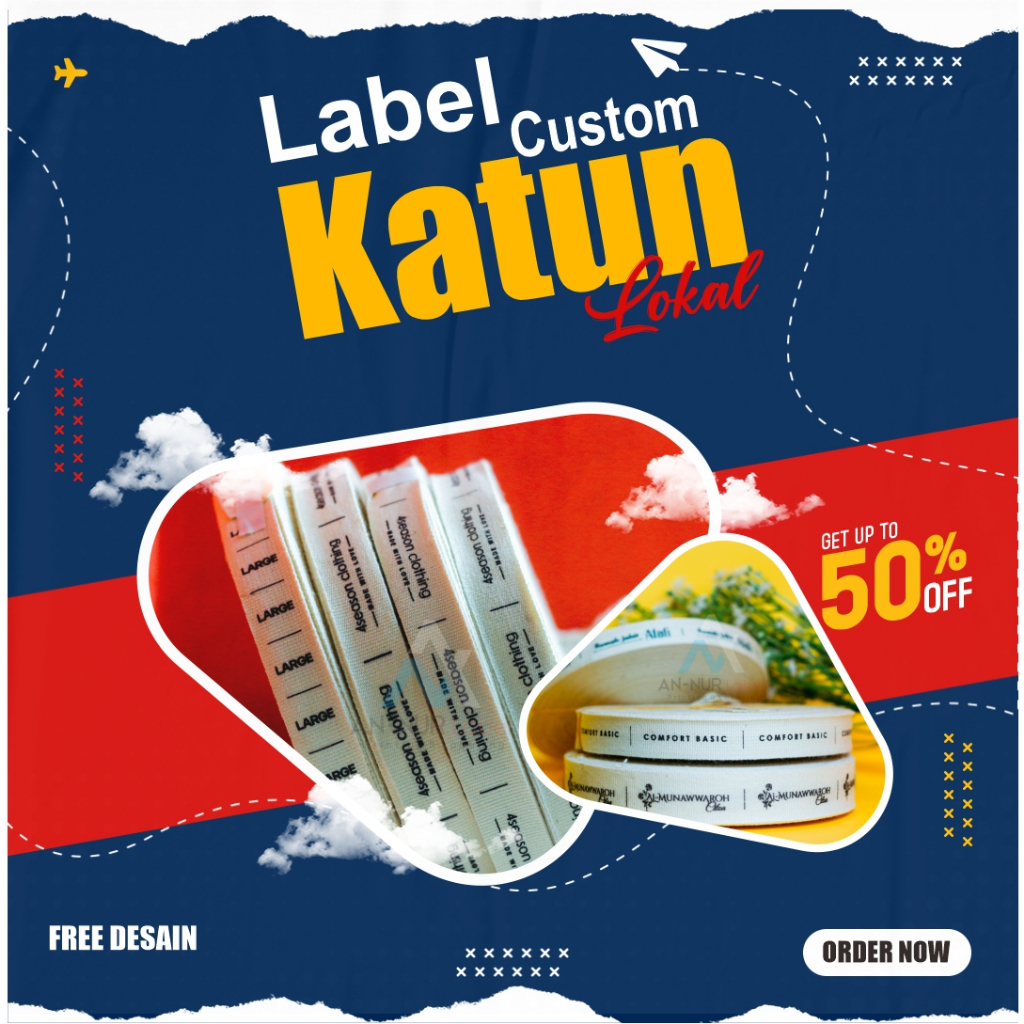 

(1000pcs) label piterban label baju bahan katun label piterban lokal label hijab label pakaian label katun label custom label nama label cream