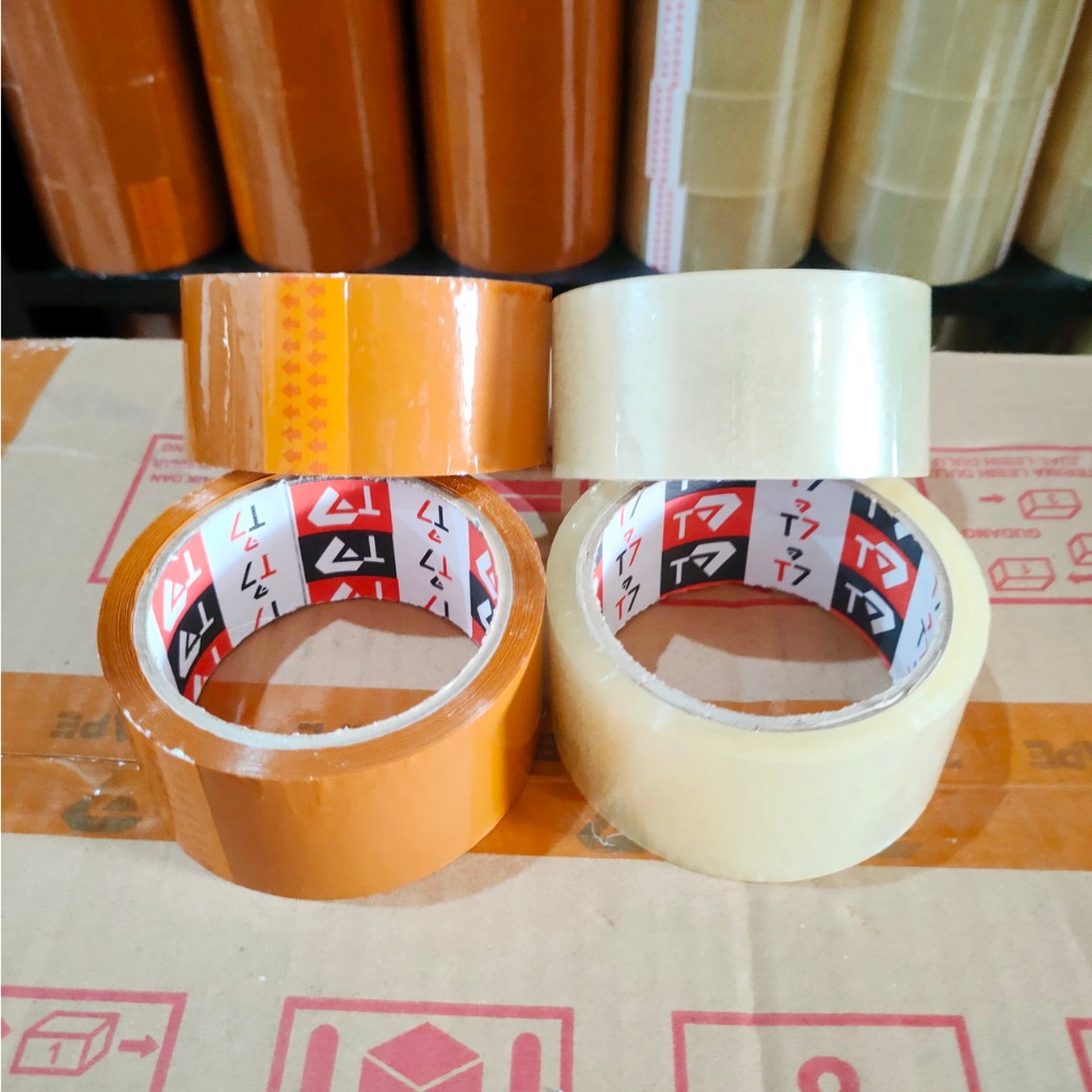 

Lakban 45mmx72yard 2 Inch Bening dan Coklat Clear Tape Isolasi Selotip Opp packing Selasiban Kualitas Bagus