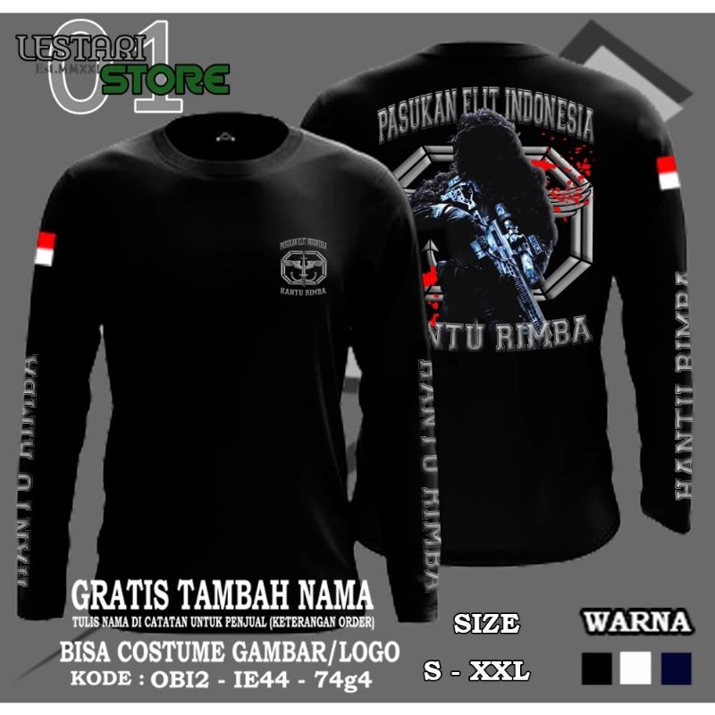 kaos tangan panjang hantu rimba tshirt hantu rimba