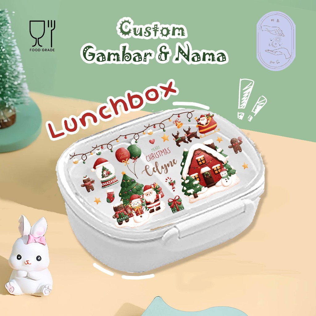 MISO CUSTOM KARAKTER EDITION NATAL-B Meal Box Lunch Box Tempat Penyimpanan Makanan 2GRID/3GRID