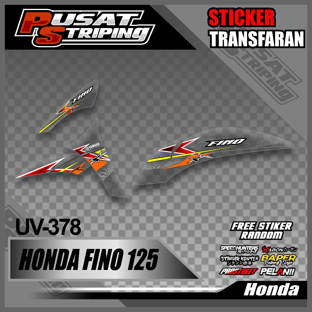 STICKER  PELINDUNG BODY MOTOR - STRIPPING TRANSPARAN FINO 125  LIST SIMPEL STYLE
