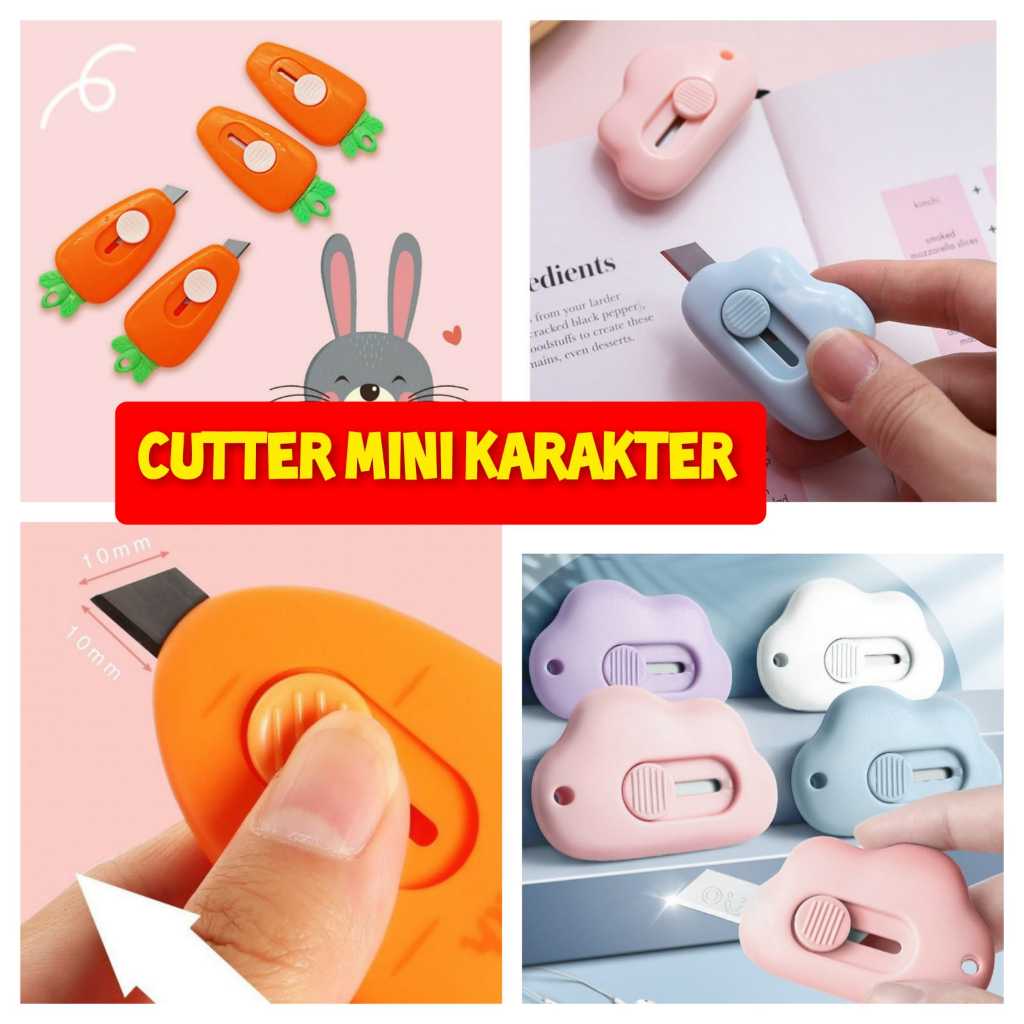 

Pisau Kecil Cutter Wortel Mini Karakter Cutter Travelling Portable/Cutter Mini Lucu Anak/ cutter pisau serbaguna/ Pisau Cutter Motif Wortel