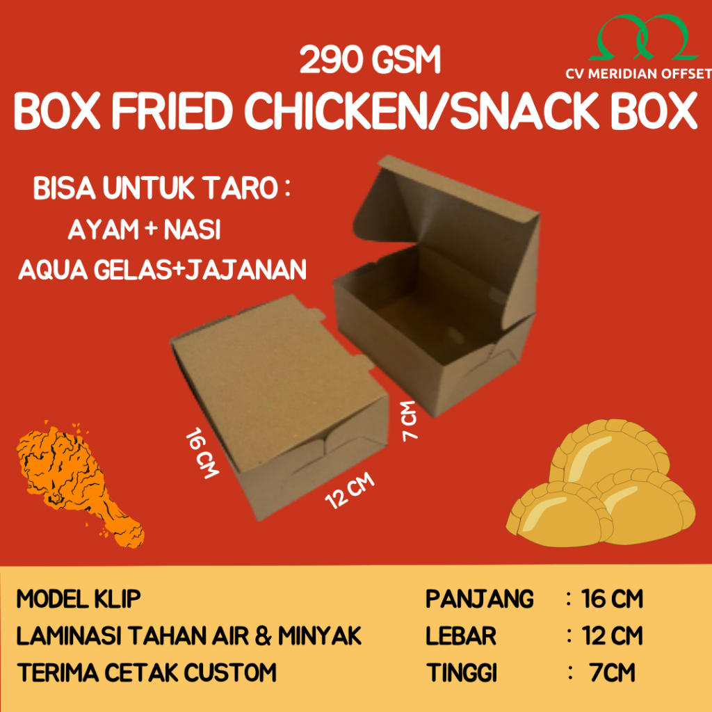 

Dus fried chicken box fried chicken dus snack kemasan