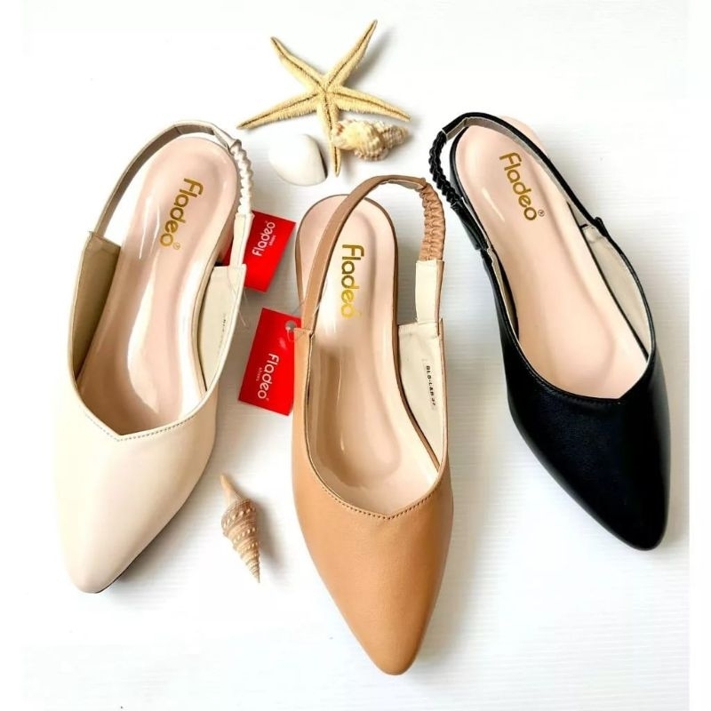 SANDAL WANITA FLADEO HEELS 3CM TALI BELAKANG