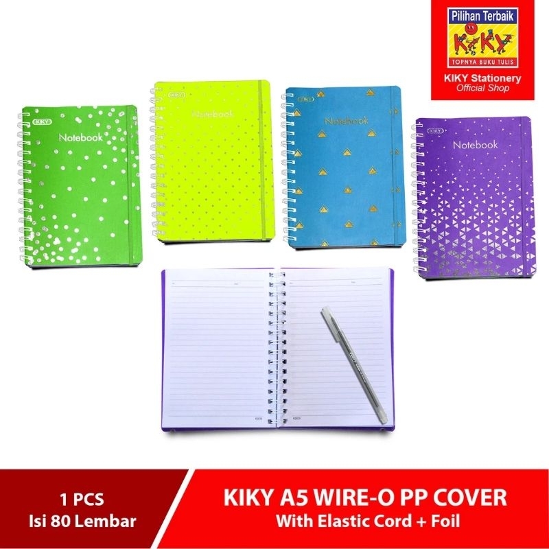 

Notebook Kiky Spiral A5 Wire-O PP Elastic Cord (1 pcs)