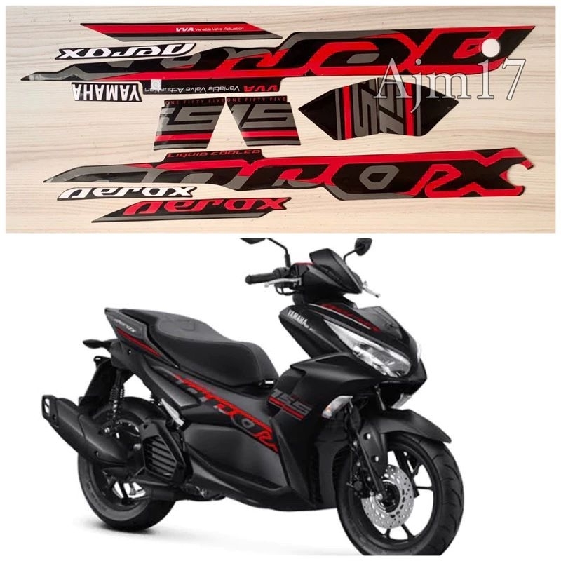 Striping Lis sticker standar ORI yamaha aerox 2022 hitam stiker aerox hitam 2022