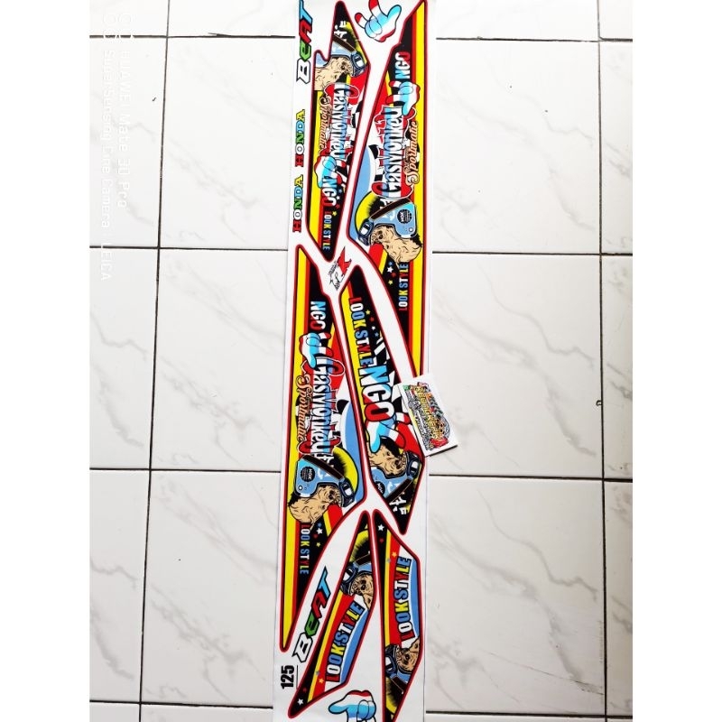 (BISA COD) STRIPING STIKER LIS VARIASI MOTOR HONDA BEAT KARBU LAMA /OLD MOTIF NGO GAS MONKEY