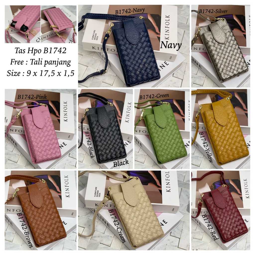 TAS HP BOTEGA IMPORT / TAS HP TIPIS FULL ANYAMAN / POCKET HP