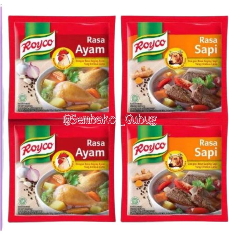 

[100gr]ROYCO KALDU AYAM & ROYCO KALDU SAPI/1 RENCENG 12 PCS/BUMBU PENYEDAP RASA