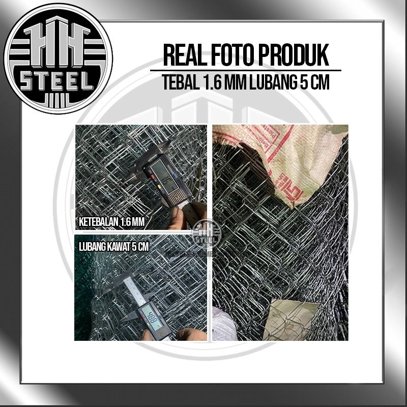 Kawat harmonika tinggi 1 meter tebal 1,6 mm 1 roll isi 20 meter panjang lubang 5 cm