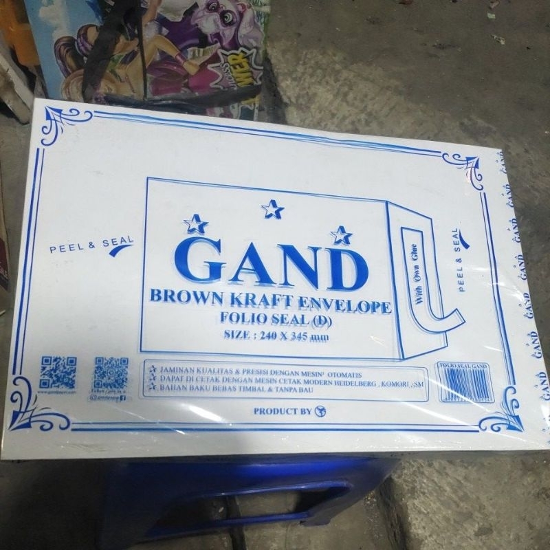 

amplop folio seal putih gand brown kraft envelope /pack