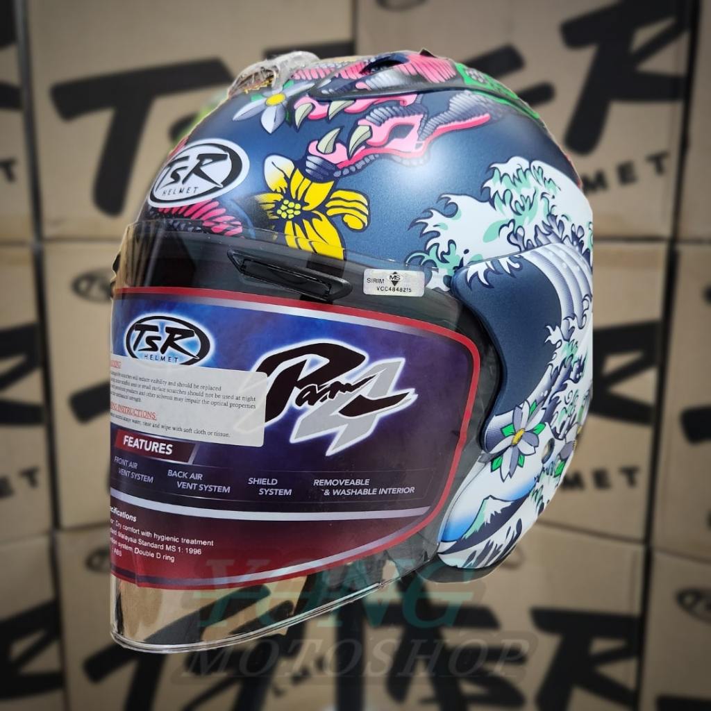 Helm TSR Ram 4 Oriental Blue Original Half Face TSR Helmet Ram4