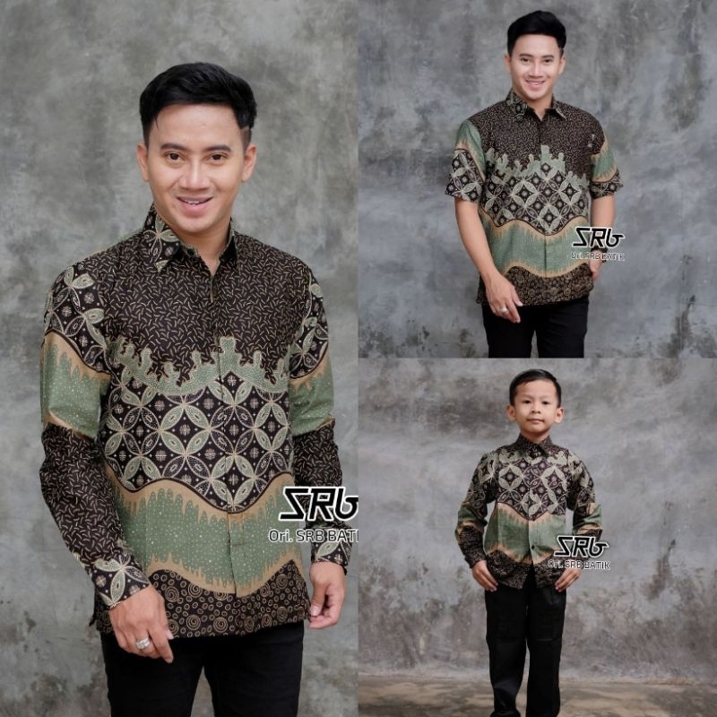 Kemana Batik Pria Lengan panjang Lengan Pendek Ayah Dan Anak