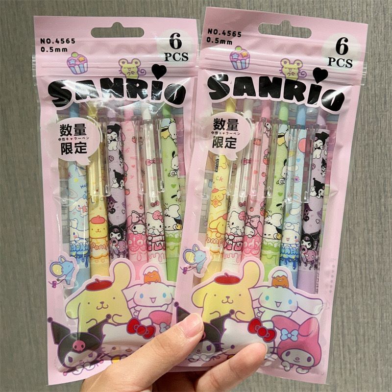 

[randomstuff] Pena Cair Sanrio Motif Cartoon Lucu Unik Colorful Gelpen Pulpen Pencet Berkualitas Motif Hello Kitty Pompompurin Cinnamoroll Melody Kuromi Twinnies Gelpen Anti Macet Stationery Kit Korean Japanese Style