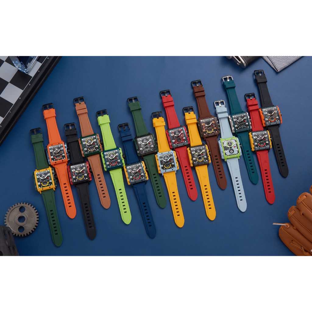 Jam T5 H 3886G Original Garansi 1 Tahun Square Rubber Strap