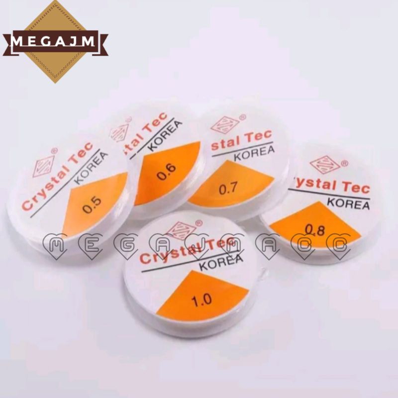 Senar Elastis/Tali Karet Transparan/Crystal Tec  Untuk Membuat Kerajinan Gelang 0,5mm 0,6mm 0,7mm 0,