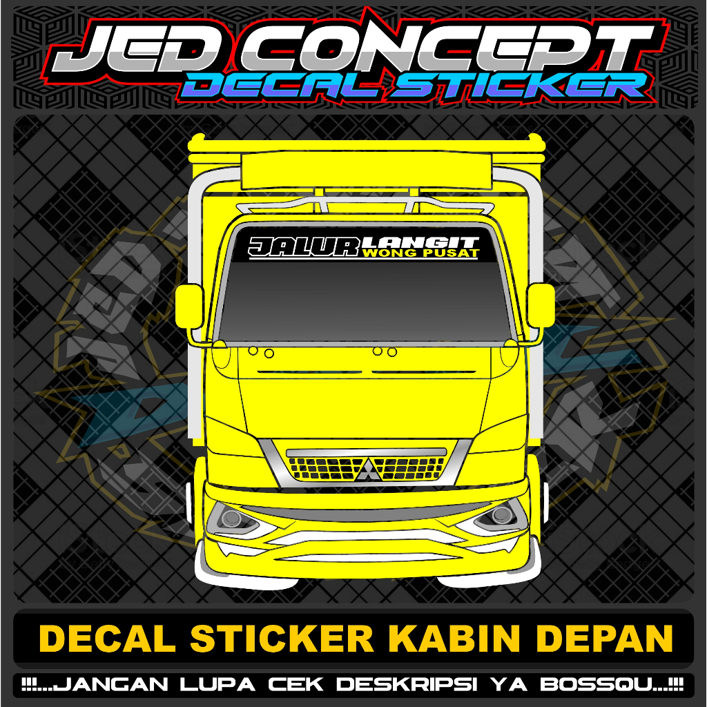 decal sticker kaca depan canter jalur langit