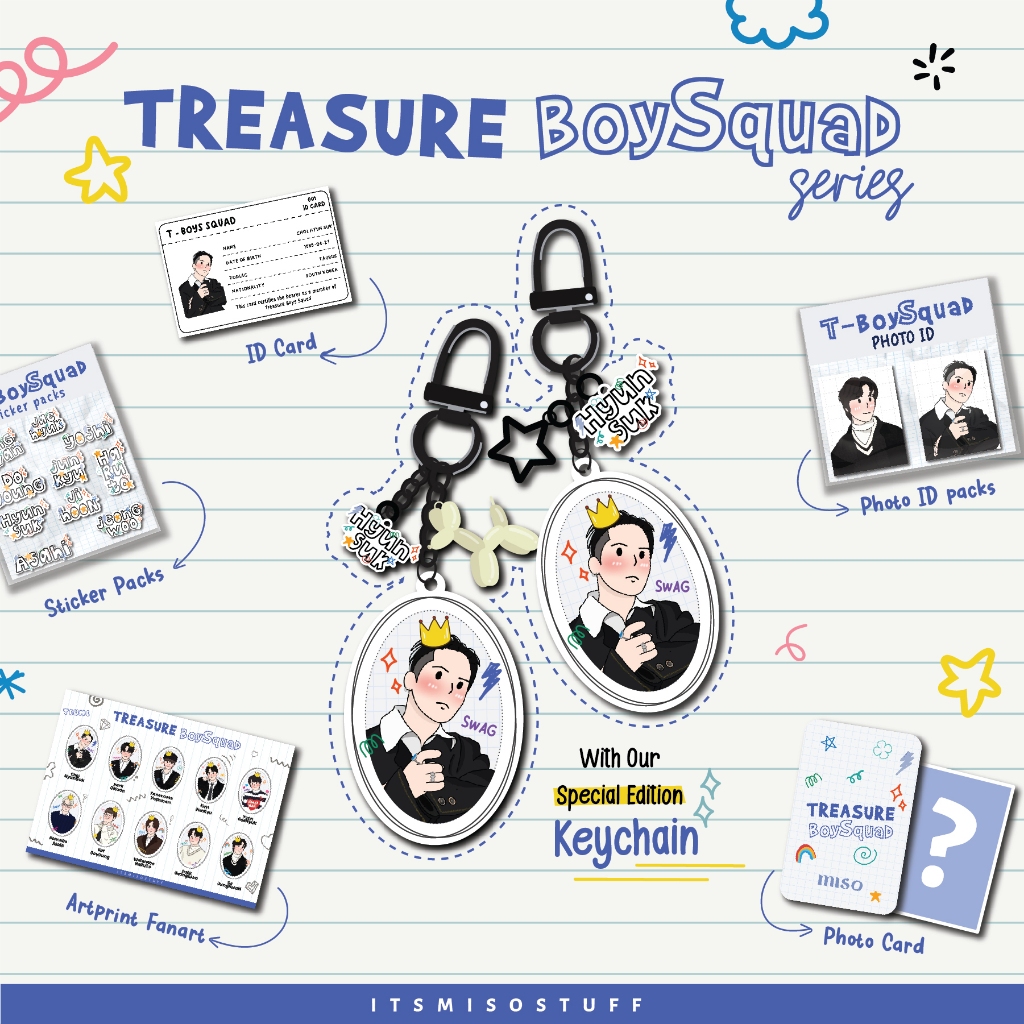 Treasure Boys Squad Keychain / Treasure Keychain / Gantungan Kunci Treasure / Keychain Treasure / Kp