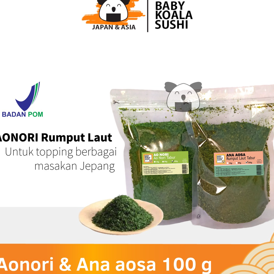 

Ready Stok AONORI Bubuk Nori 100 g │Ao Nori Powder Import Taburan Takoyaki │ Seaweed Powder Mentai