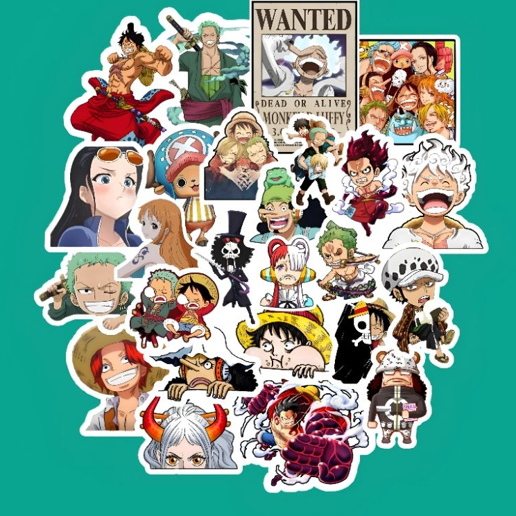 

➱➴≛❉ Stiker ANIME ONE PIECE isi 50PCS STICKER ANTI AIR JUJUTSU KAISEN DEMON SLAYER SPYxFAMILY ATTACK ON TITAN AOT