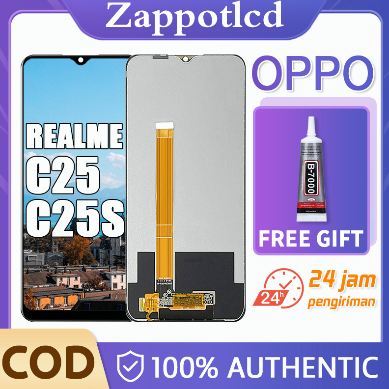 Promo♒【ORI 100%】 LCD oppo realme c25/c25s original layar hp Fullset touchscreen