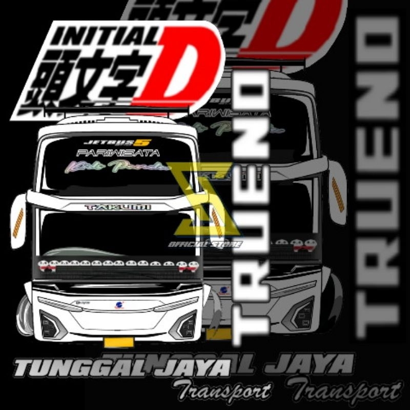 stiker bus tunggal jaya KIDS PANDA TRUENO Takumi bismania cutting laser