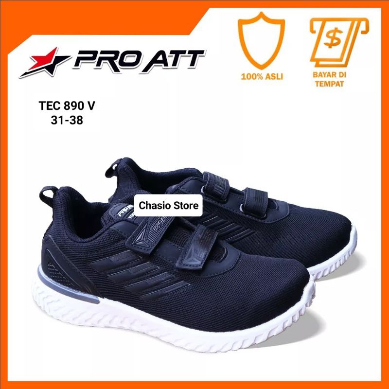 SEPATU PRO ATT TEC 890 V HITAM PUTIH 31 - 38