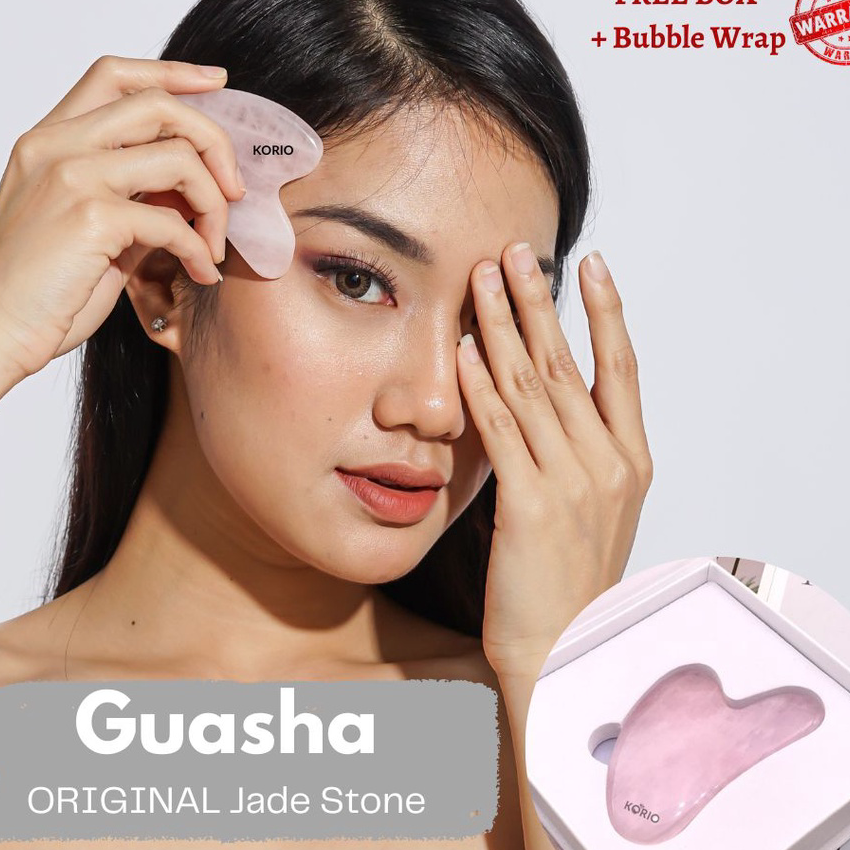 NEW_PRODUCT Korio GuaSha Original Jade Stone Batu Alam Bentuk Hati Asli Murah Batu Giok Pijat Wajah 