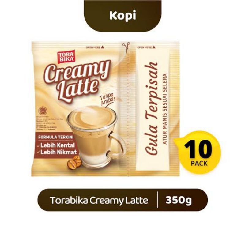 

TORABIKA CREAMY LATTE 1 RENCENG ISI 10PCS