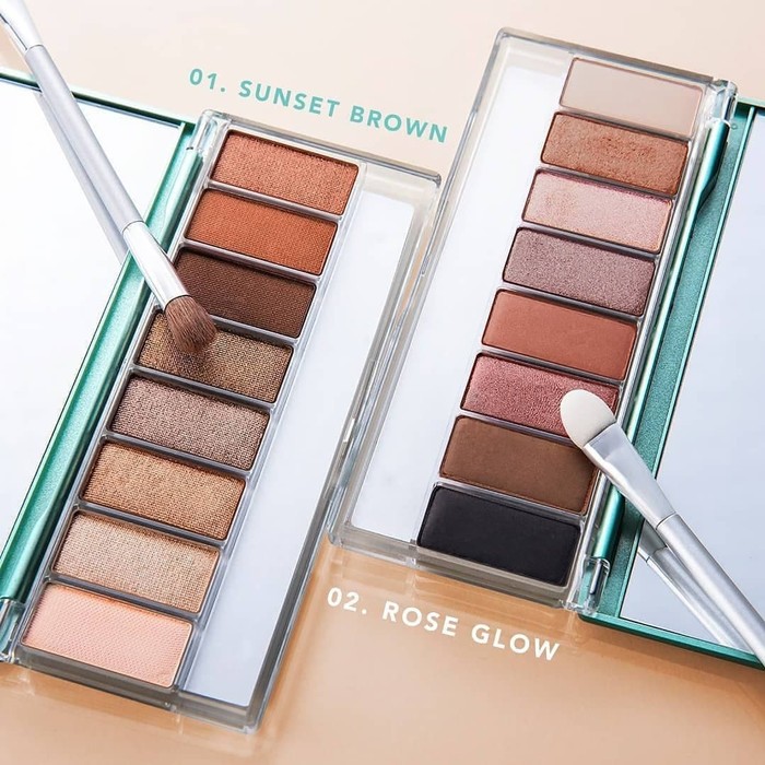 SheBeauty | WARDAH Exclusive Eyeshadow Pallete | Sunset Brown, Rose Glow, Palet Eyeshadow, Powder, C