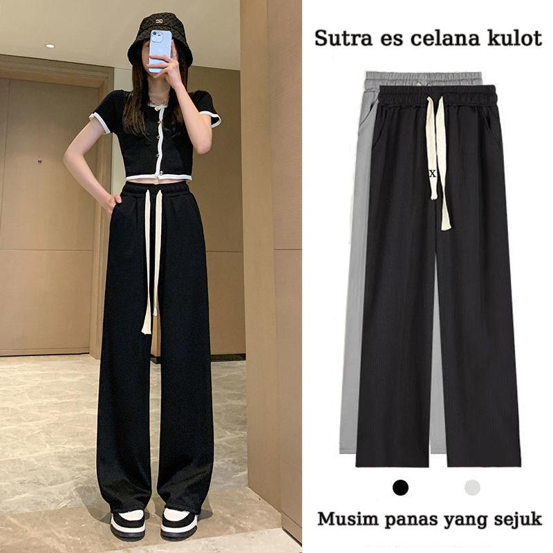 LOOSE PANTS KULOT celana joger wanita highwaist pants baggy pants sweatpants jogger celana training 